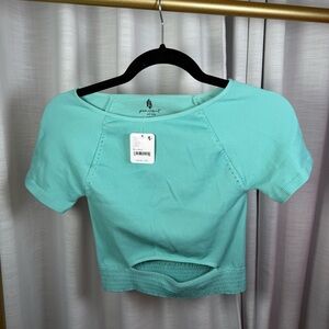 Free People Movement turquoise Ribbed Tee